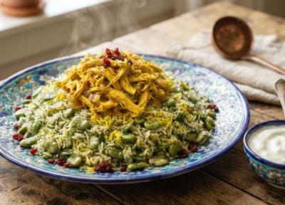 طرز تهیه باقالی پلو با مرغ ریش ریش؛ مجلسی و خوش عطر